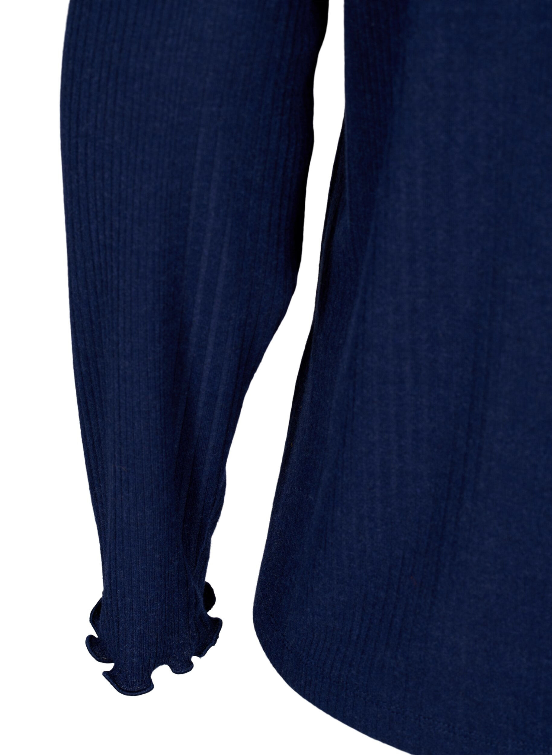 Zizzi  Lang&auml;rmelige Bluse mit Streifenmuster, Night Sky Mel., Packshot image number 3