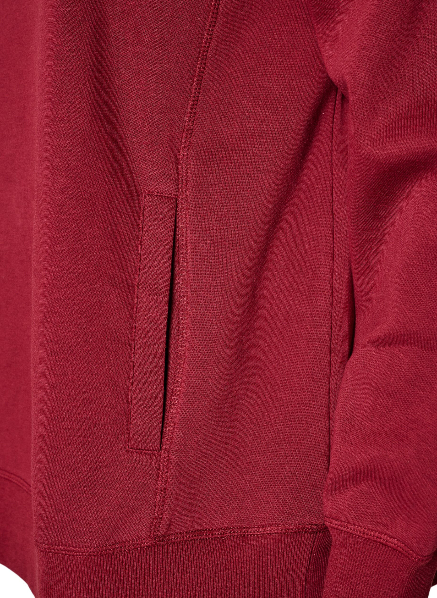 ZizziSweatshirt mit Stehkragen und Taschen, Rot, Packshot image number 3