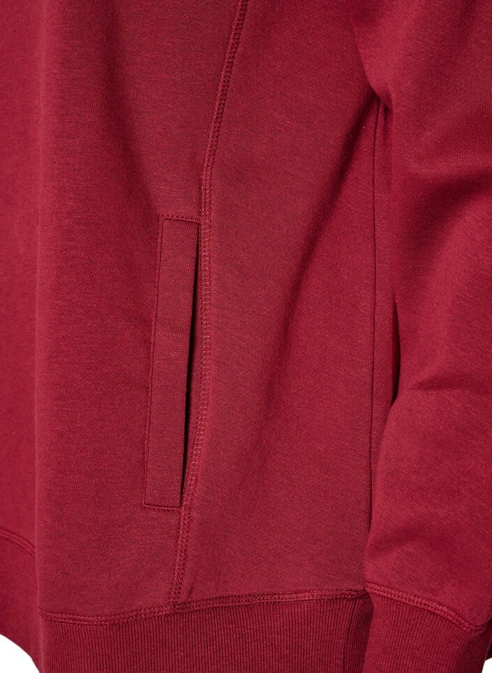 Sweatshirt mit Stehkragen und Taschen, Rot, Packshot image number 3