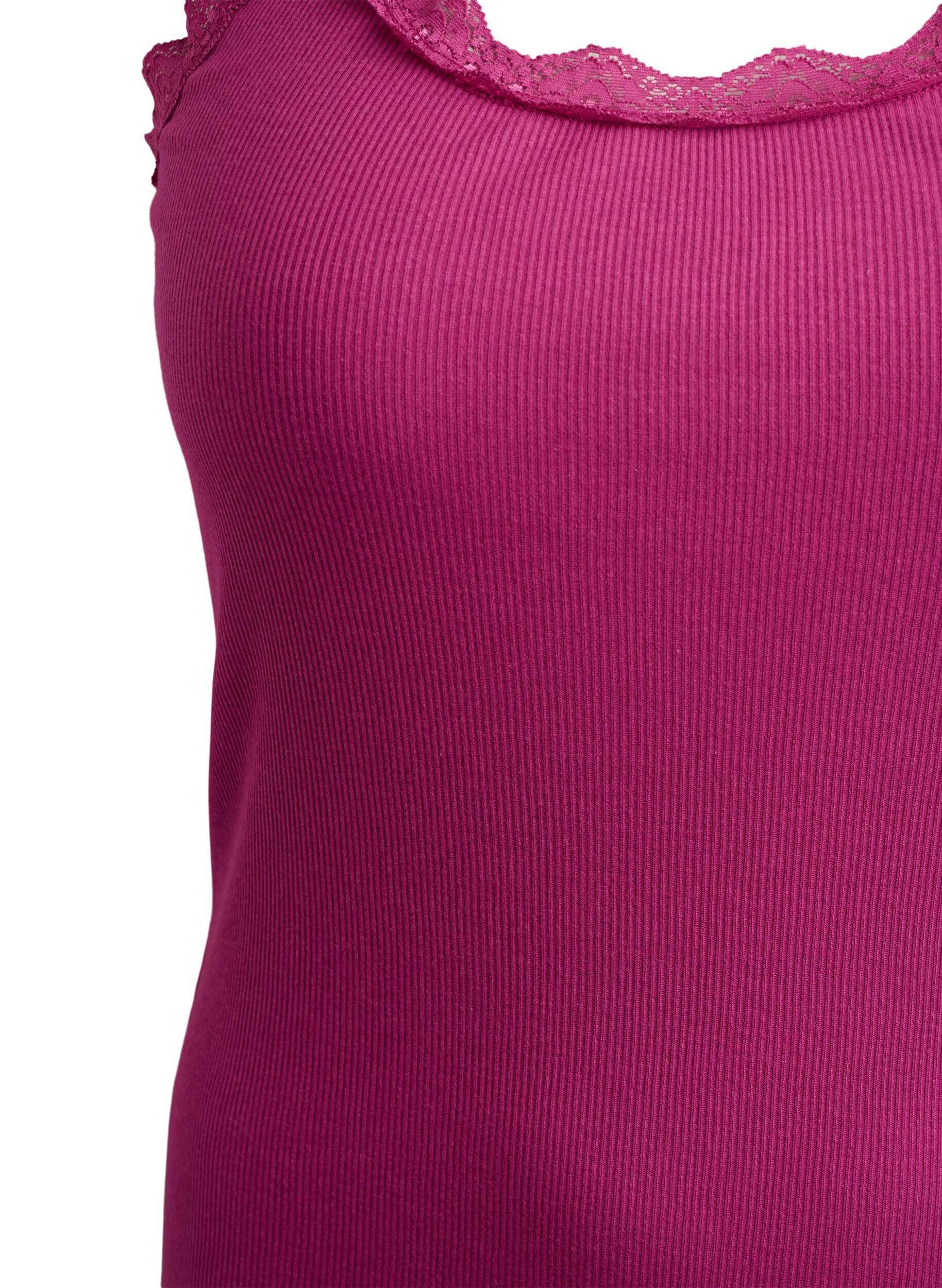 ZizziTop mit Spitzensaum, Rot, Packshot image number 2