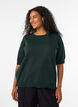 Fein gestrickte Bluse mit kurzen &Auml;rmeln, Gr&uuml;n, Model image number 0