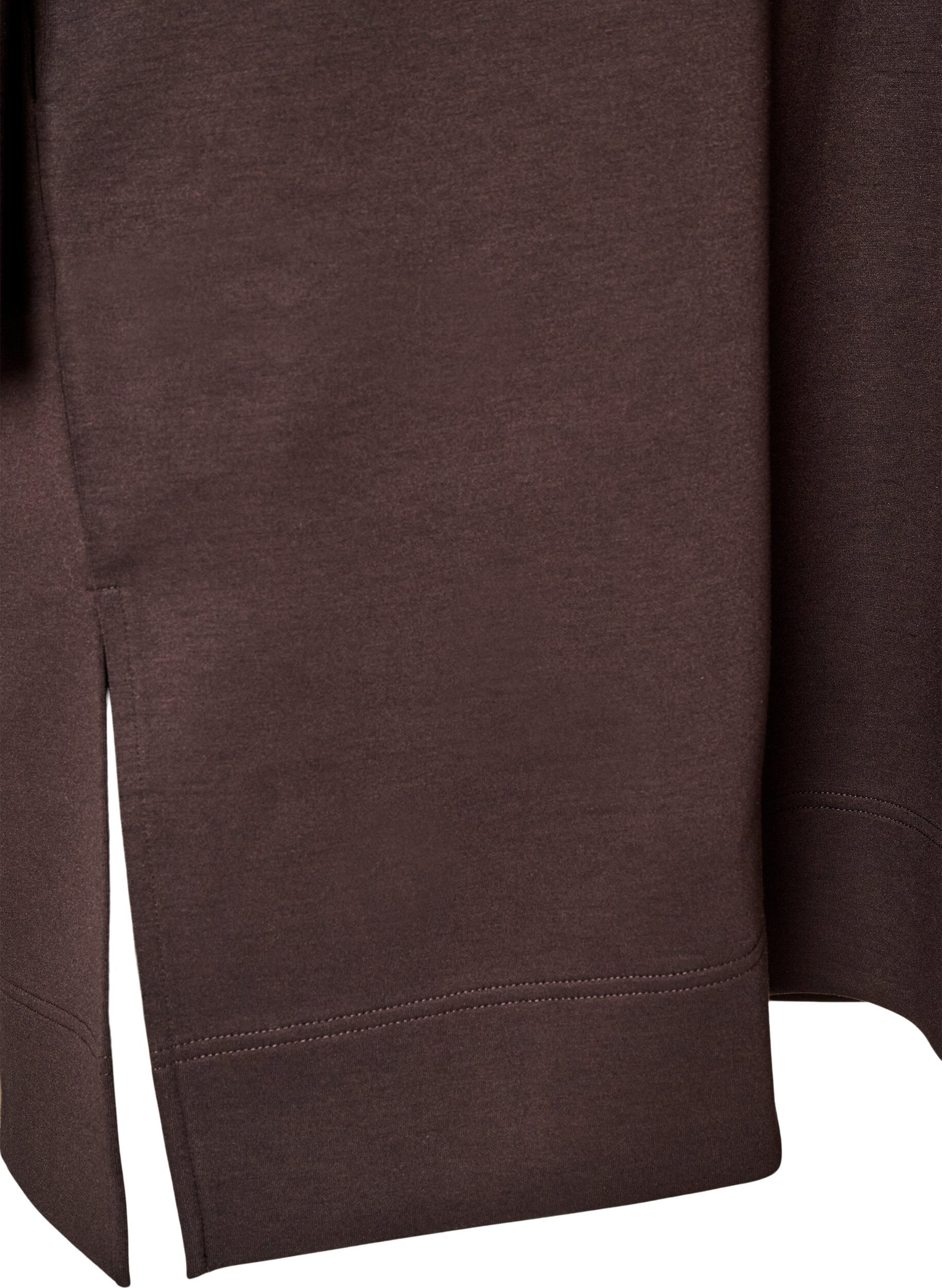 ZizziSportliches Sweatkleid mit hohem Kragen und Rei&szlig;verschluss, Braun, Packshot image number 3