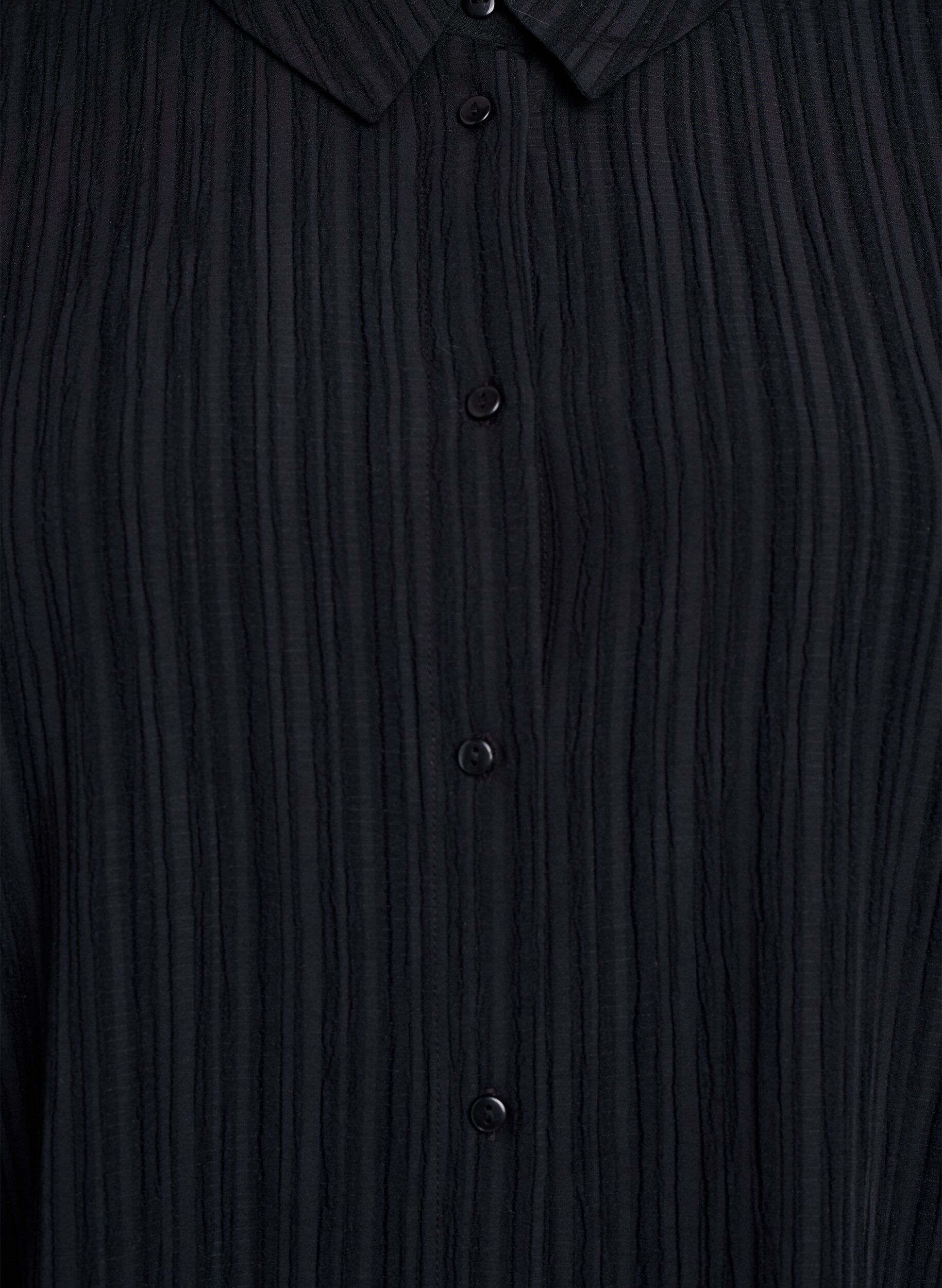 Zizzi FLASH - Bluse mit Textur, Schwarz, Packshot image number 2