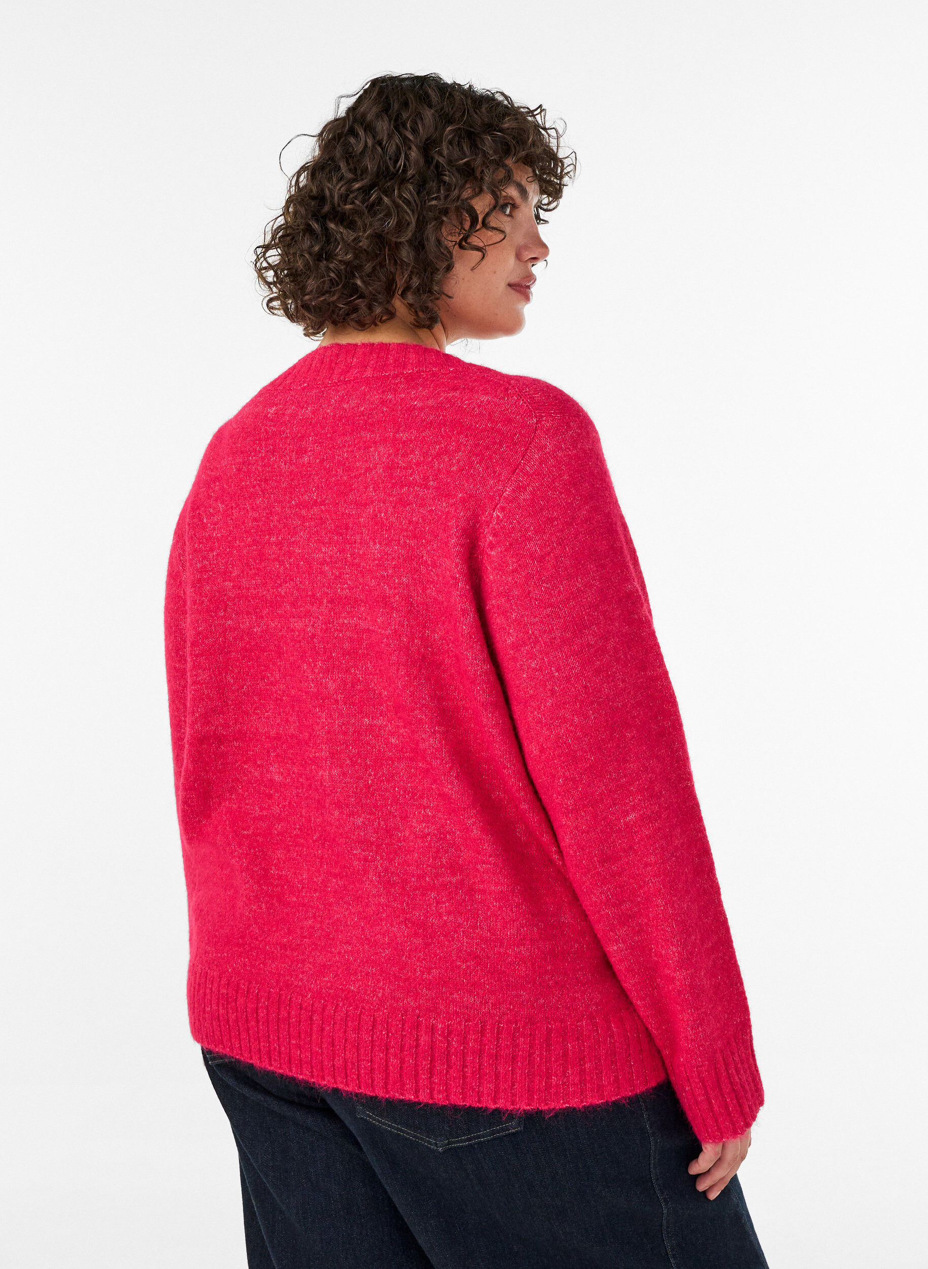 ZizziPullover mit V-Ausschnitt, Pink, Model image number 2