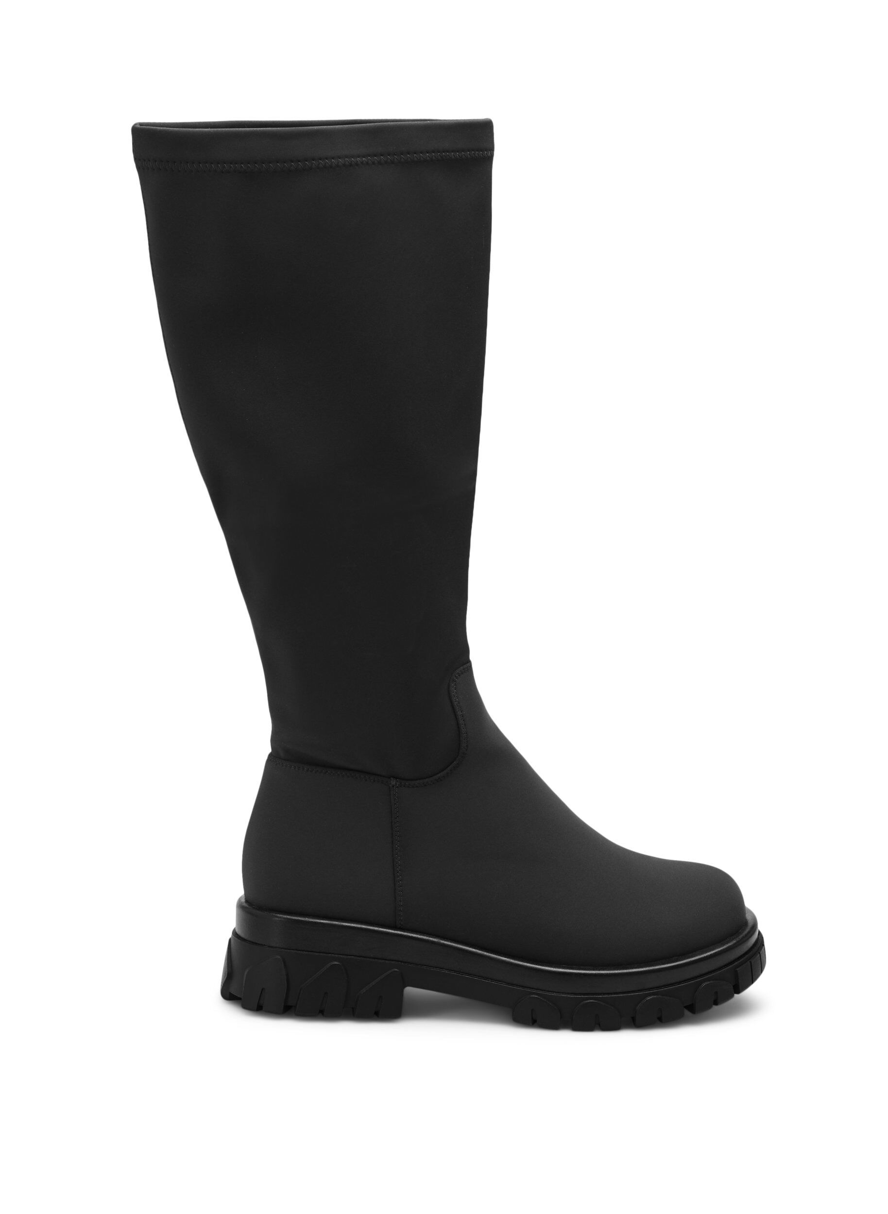 Zizzi Extra-Weite - Hoher Stiefel mit Stretchanteil, Schwarz, Packshot image number 0