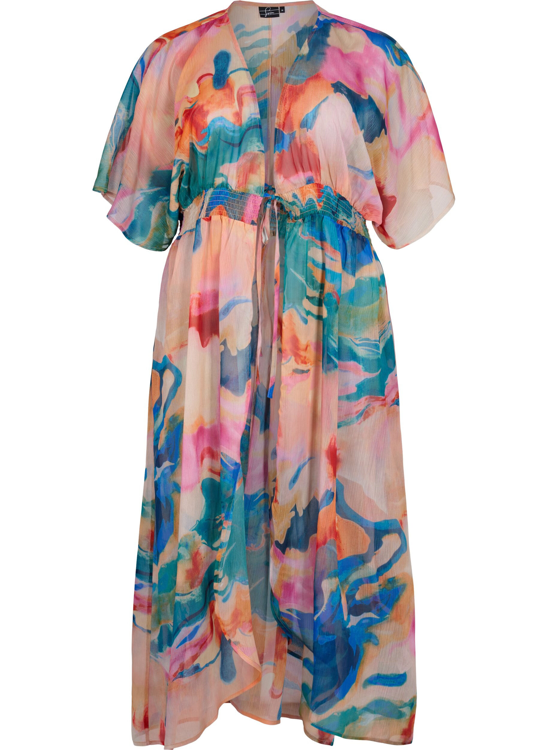 Zizzi Strandkimono mit Print, Watercolor, Packshot image number 0