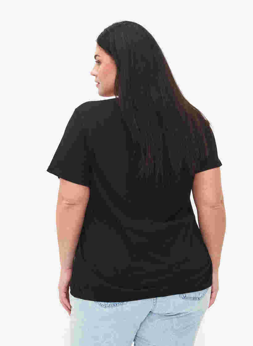 Kurzärmliges T-Shirt aus Baumwolle mit Gummizug am Saum, Black W. Now, Model image number 1