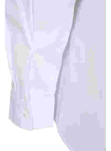 Gestreiftes Hemd aus Baumwollmischung, Bright White, Packshot image number 3