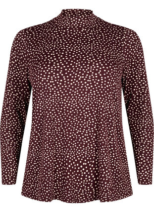 FLASH - Langärmelige Bluse mit Rollkragen, Fudge Dot, Packshot image number 0