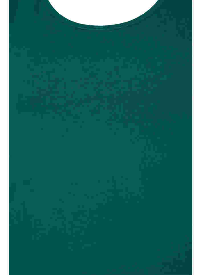 Einfarbiges basic Top aus Baumwolle, Evergreen, Packshot image number 2