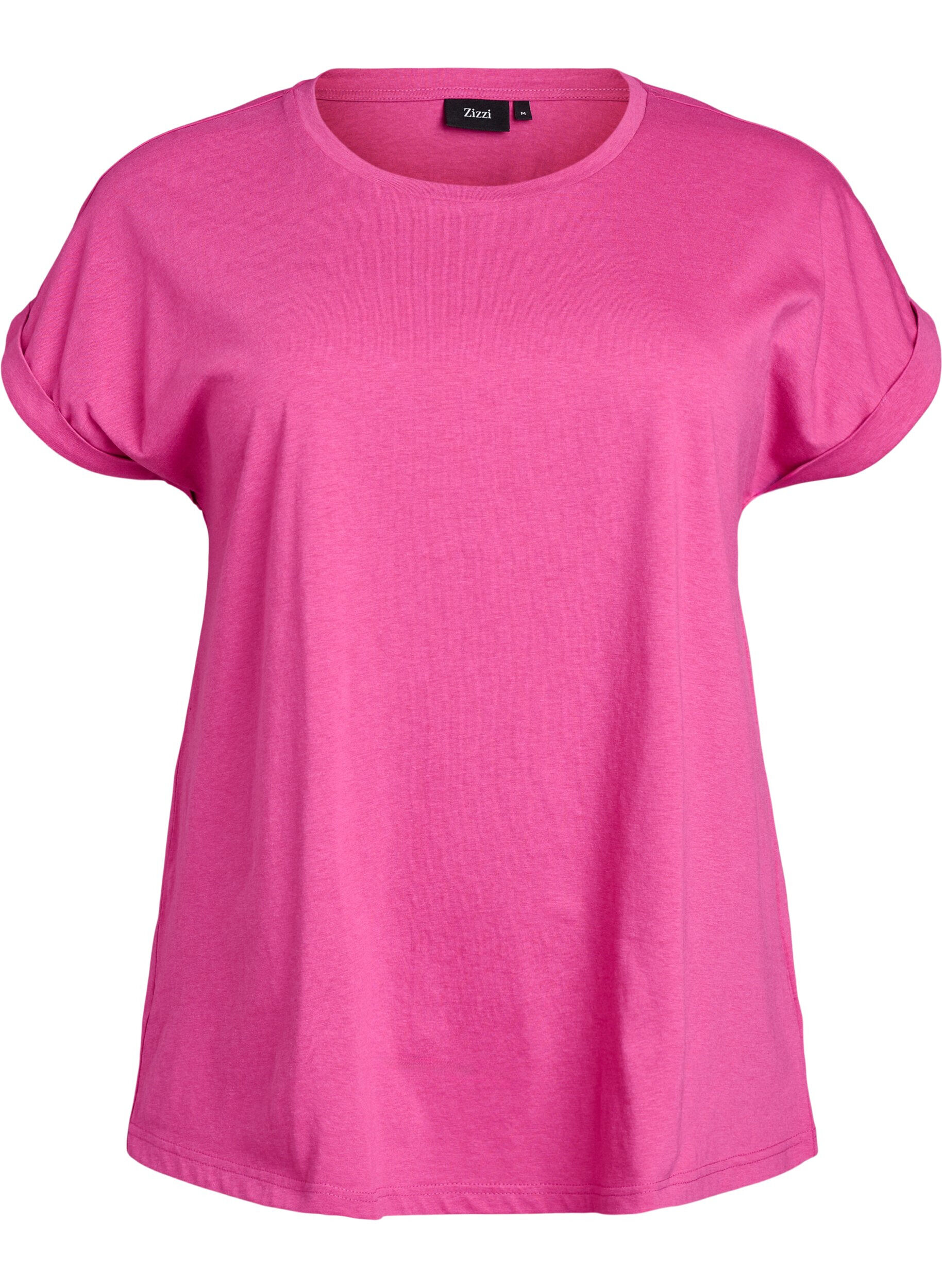 ZizziKurz&auml;rmliges T-Shirt aus einer Baumwollmischung, Rot, Packshot image number 0