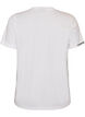 T-Shirt aus Baumwolle mit aufgesticktem Text, Wei&szlig;, Packshot image number 1