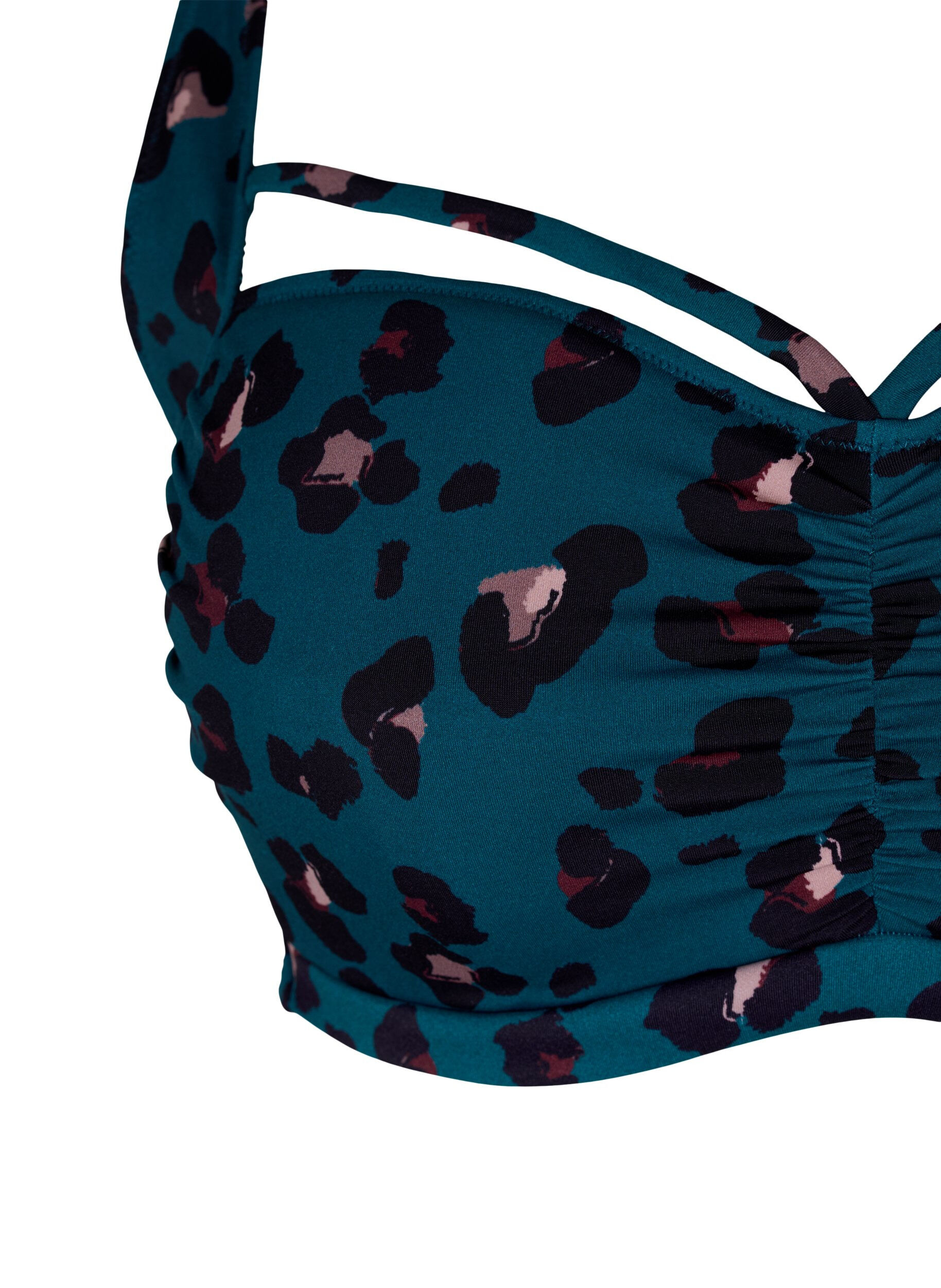 Zizzi Bikini-BH mit Raffung und Zierb&auml;ndern, Leopard, Packshot image number 2