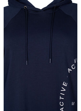 Langes Sweatshirt mit Kapuze und Printdetails, Night Sky, Packshot image number 2