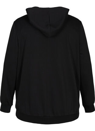 Sweatshirt mit Kapuze und Print, Black, Packshot image number 1