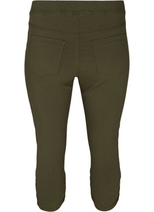 Einfarbige Capri-Jeans aus Viskosemischung, Olive Night, Packshot image number 1