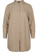 Lange gestreifte Hemdbluse aus einer Viskosemischung, Timber Wolf/White, Packshot image number 0