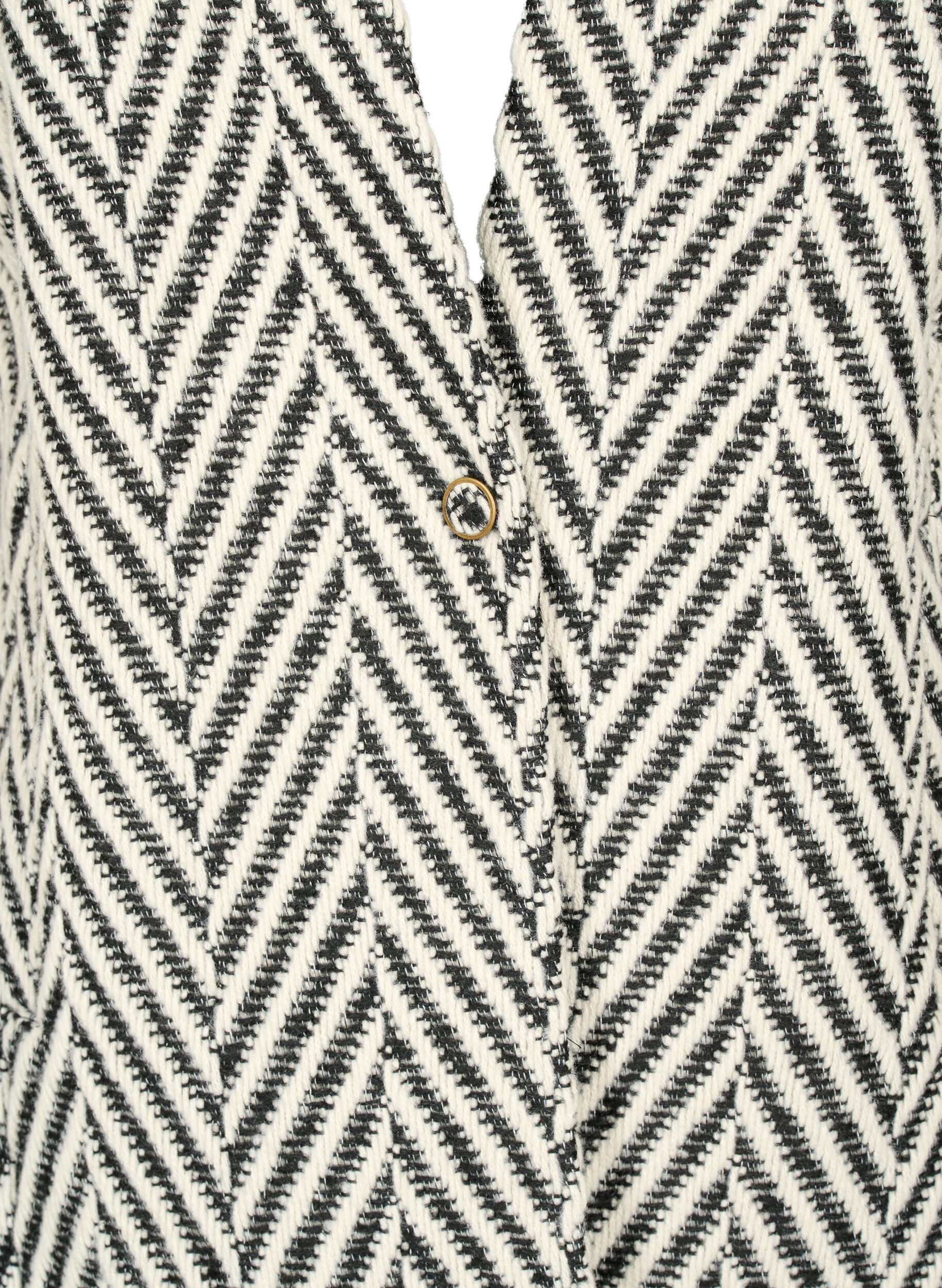 Zizzi Gemusterte Jacke, Black w. White, Packshot image number 2