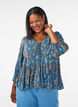 Bluse mit Paisleymuster und Spitzendetails, Blau, Model image number 0