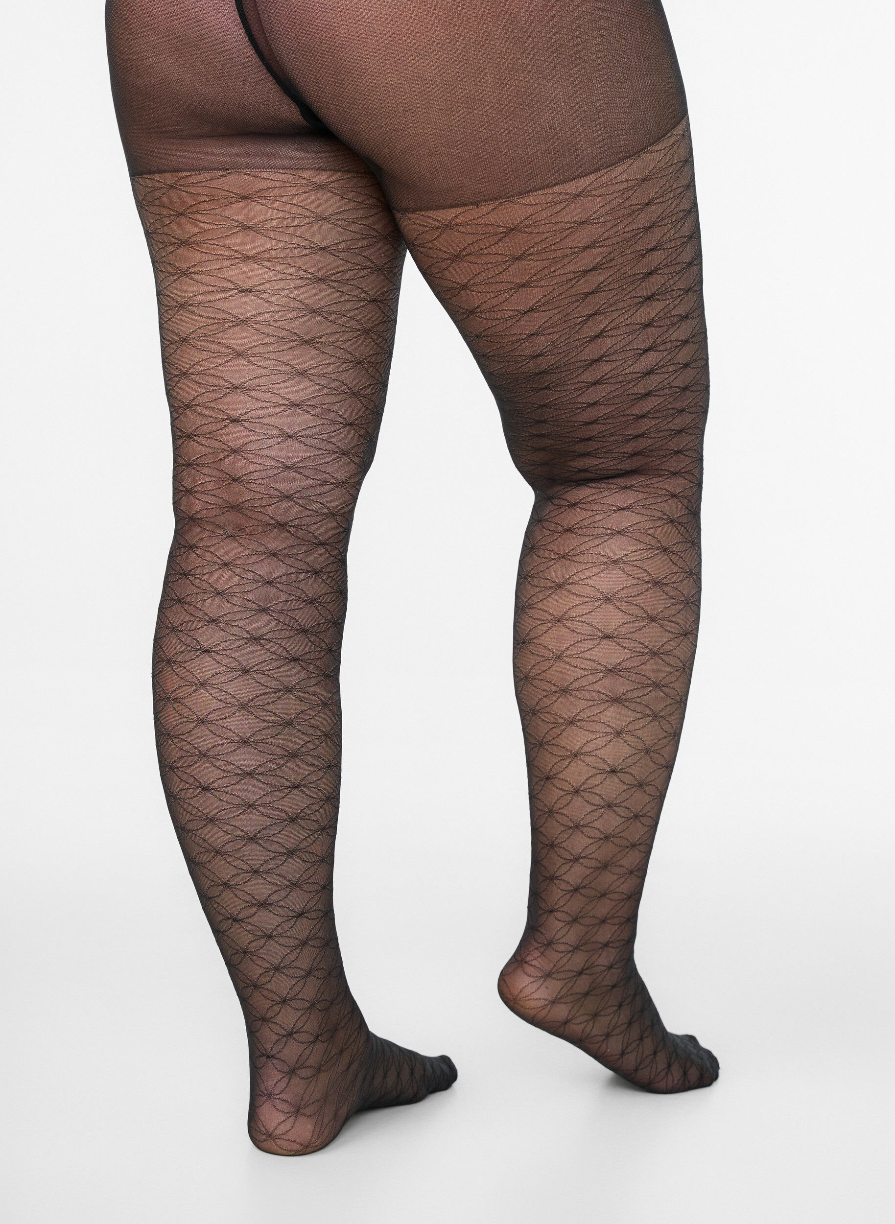 Zizzi Gemusterte Strumpfhose 25 denier, Schwarz, Packshot image number 1