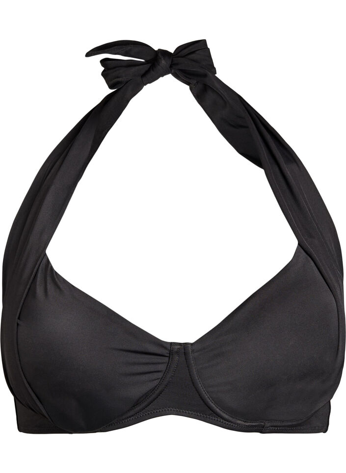 Bikini Top mit B&uuml;gel und Neckholder, Schwarz, Packshot image number 3