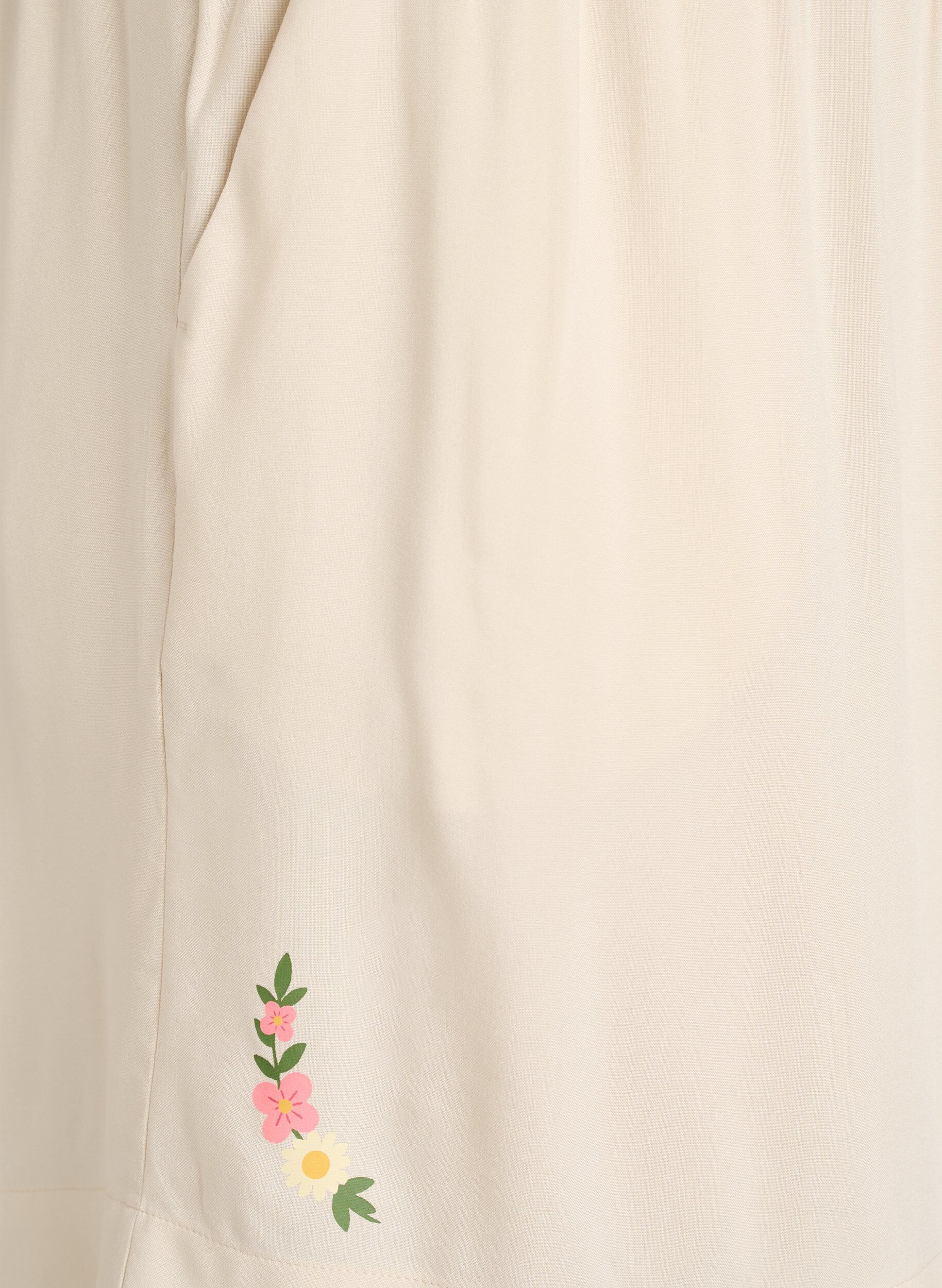 Zizzi Lockere Pyjamashorts aus Viskose mit hoher Taille, Beige, Packshot image number 3