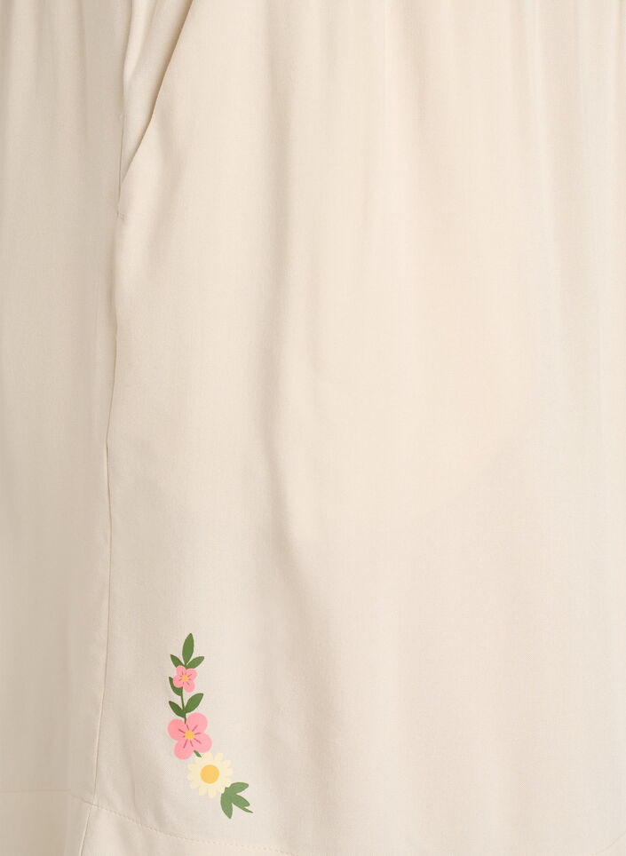 Lockere Pyjamashorts aus Viskose mit hoher Taille, Beige, Packshot image number 3