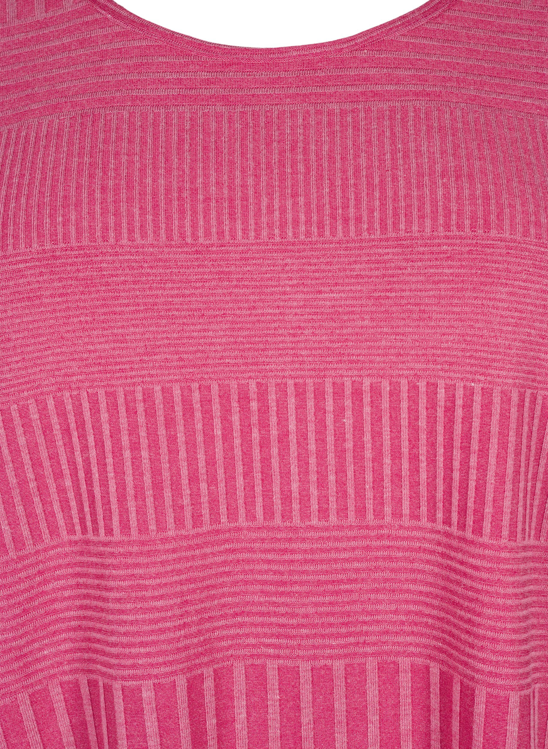 Zizzi Bluse mit 3/4-&Auml;rmeln und Streifenmuster., Malaga Mel., Packshot image number 2