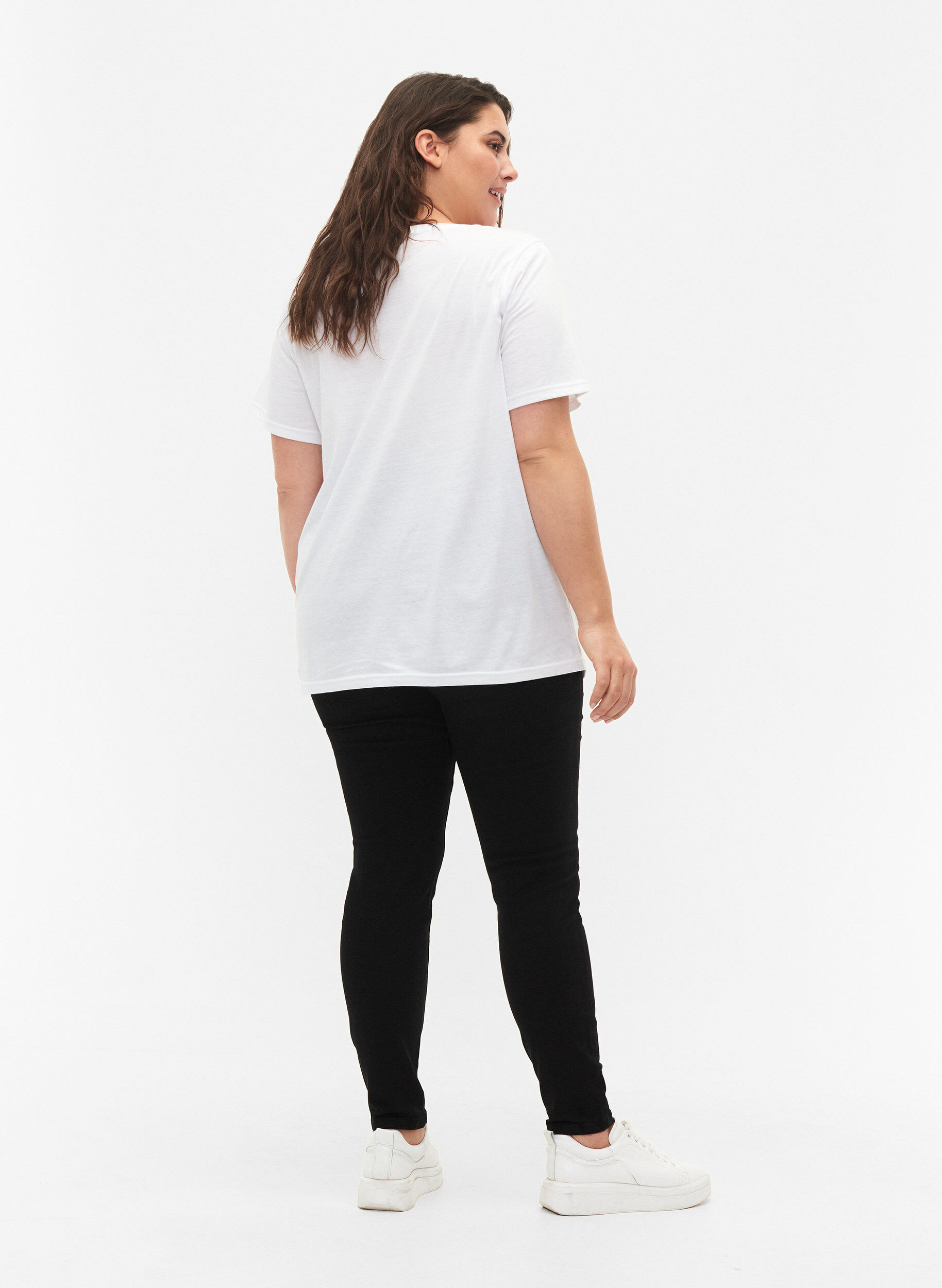 Zizzi FLASH - Eng anliegende Jeggings mit hoher Taille, Black, Model image number 1