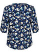 Florale Bluse mit 3/4-Ärmeln, P. Blue Flower AOP, Packshot image number 1