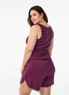 Lockere Nachtshorts aus geripptem Material mit Spitzensaum, Dunkles Bordeaux, Model image number 2