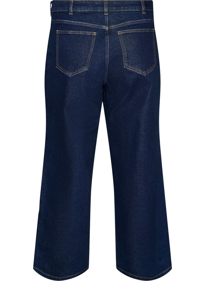 Myra Jeans mit hoher Taille und weiter Passform, Blau, Packshot image number 1
