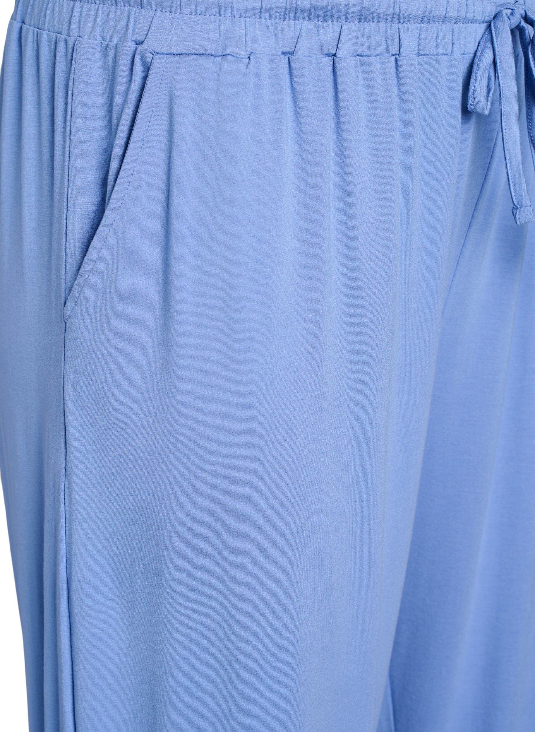 ZizziLockere Nachthose aus Viskose-Jersey mit Taschen, Blau, Packshot image number 2