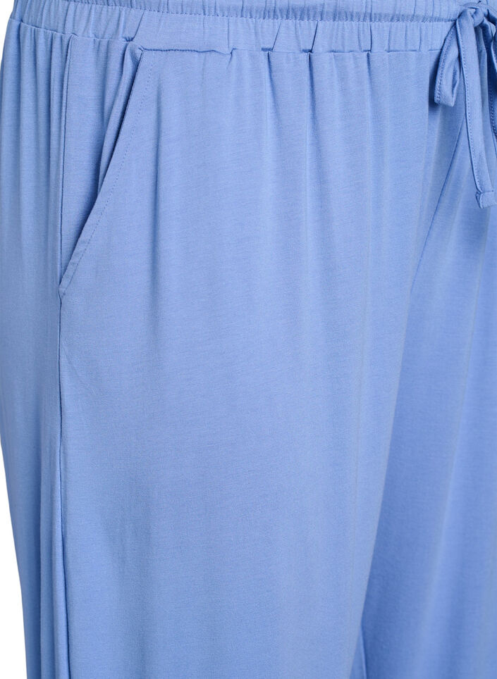 Lockere Nachthose aus Viskose-Jersey mit Taschen, Blau, Packshot image number 2