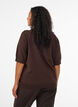 Fein gestrickte Bluse mit kurzen &Auml;rmeln, Braun, Model image number 1