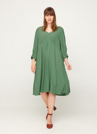 Kleid mit 3/4 Ärmeln aus Viskose, Dark Ivy, Model image number 2