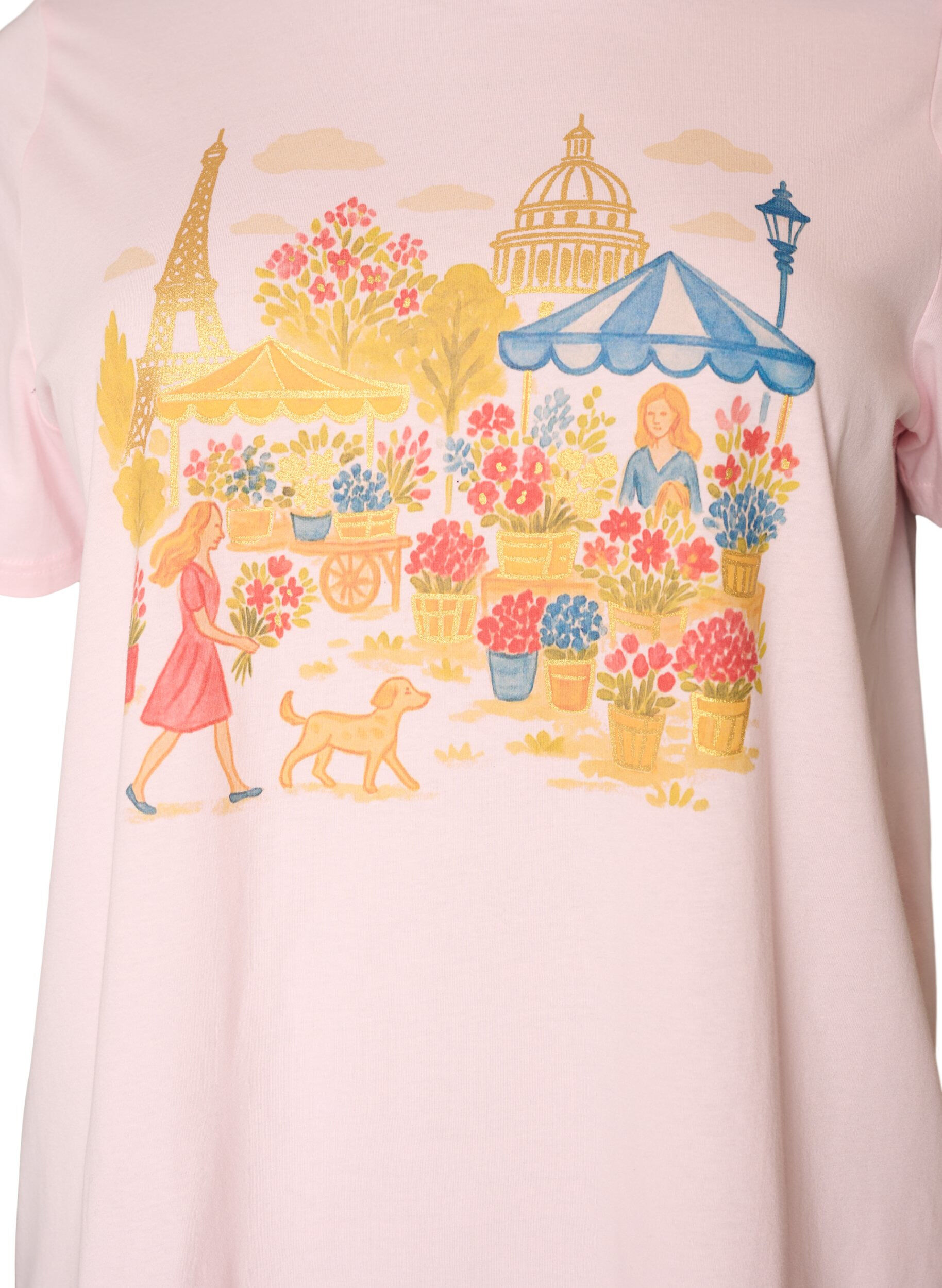 ZizziT-Shirt aus Bio-Baumwolle mit Frontprint, Rot, Packshot image number 2
