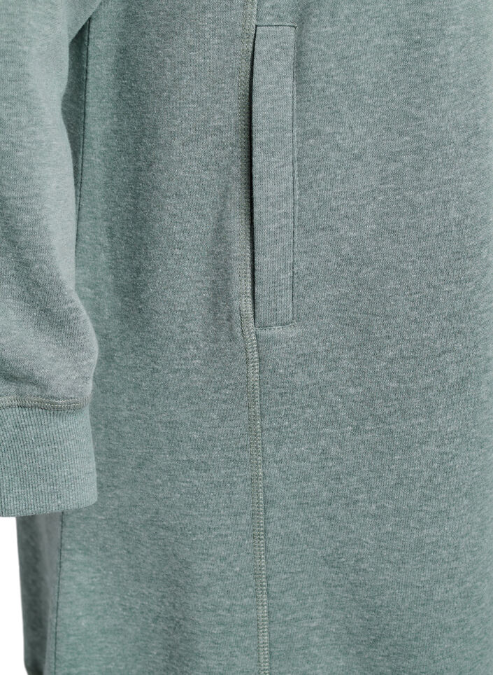 Kurzes Sweatshirtkleid mit Stehkragen und Taschen, Gr&uuml;n, Packshot image number 3