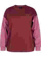 Sweater mit Colour-Block, Red Mahogany/Rose B, Packshot