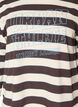 Gestreifte Bluse aus Jersey mit sportlichem Textprint, Braun, Packshot image number 2