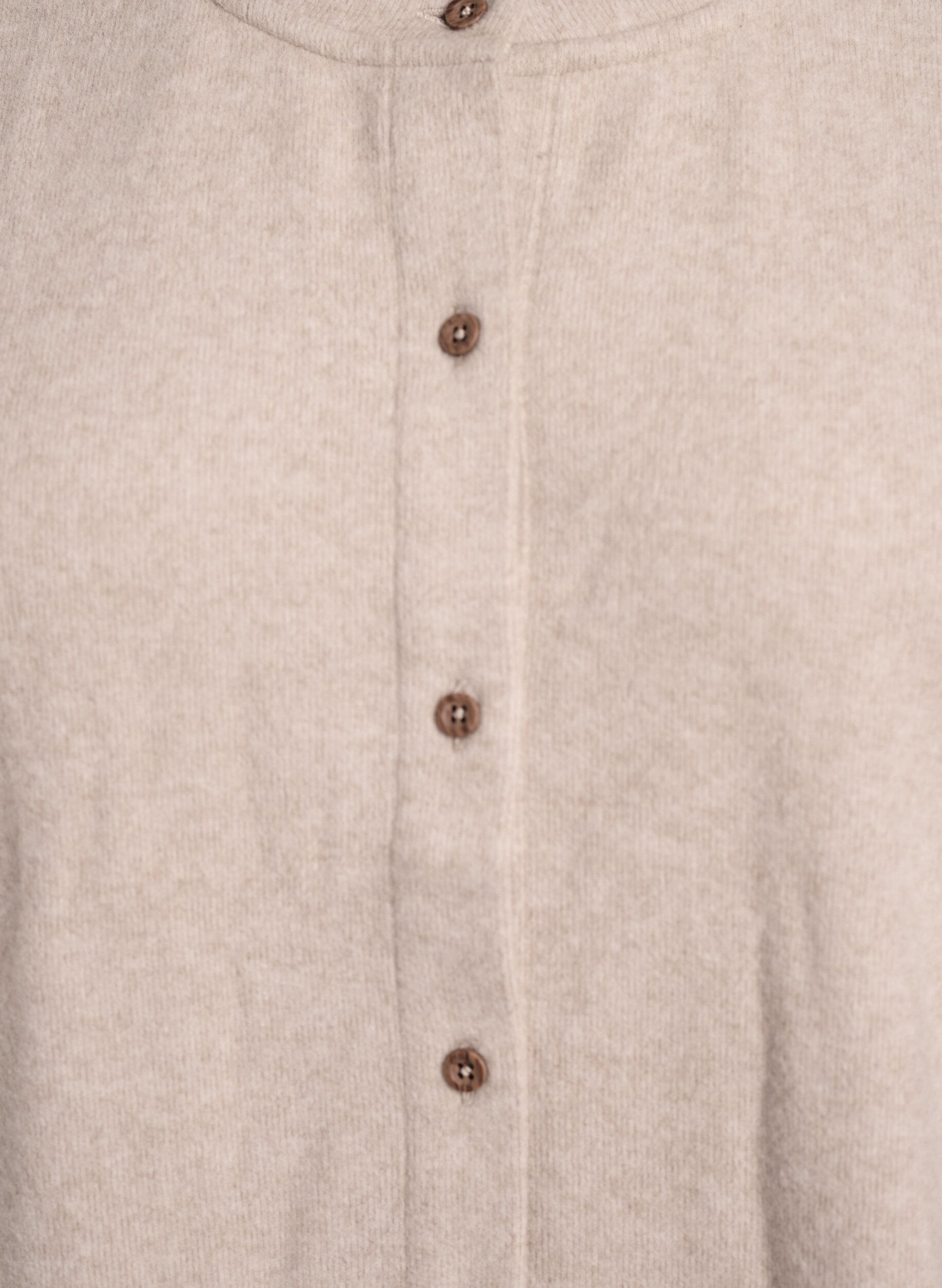 Zizzi Cardigan aus Jersey mit Rundhalsausschnitt und Kn&ouml;pfen, Beige, Packshot image number 2