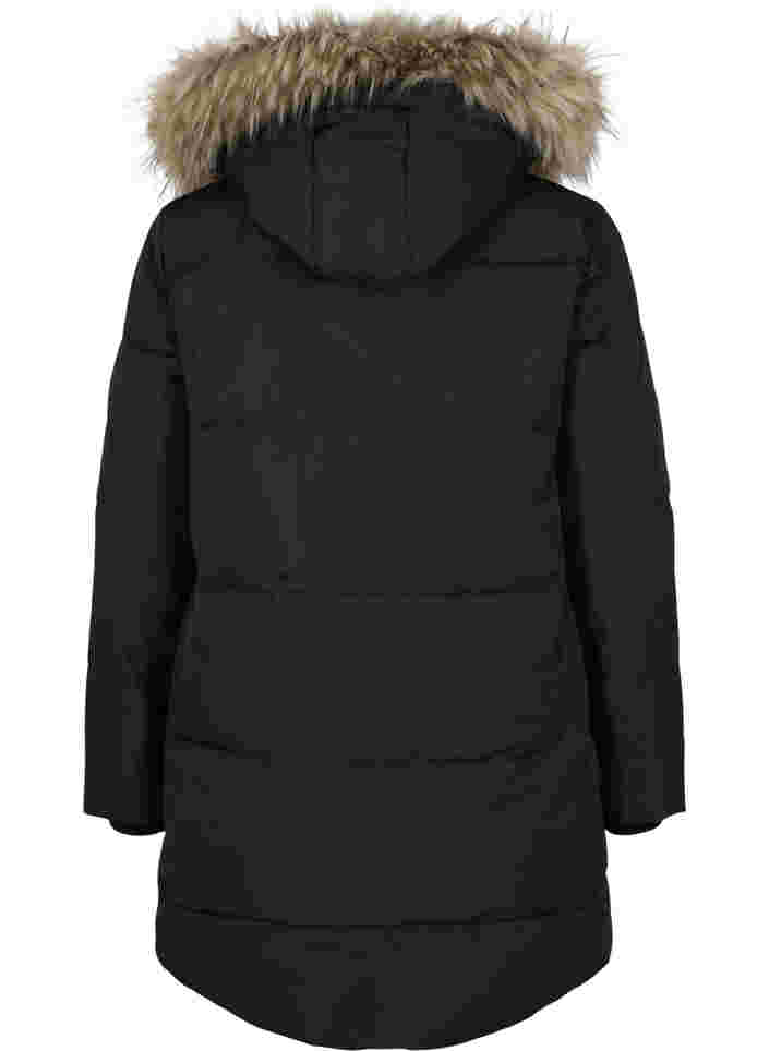 Winterjacke mit abnehmbarer Kapuze, Black, Packshot image number 1