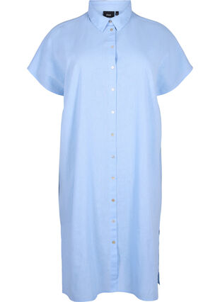 Langes Hemd aus Baumwollmischung mit Leinen, Serenity, Packshot image number 0
