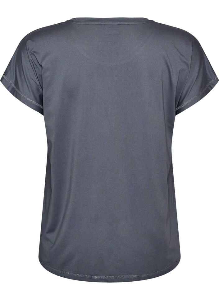 Einfarbiges Trainings-T-Shirt, Grau, Packshot image number 1