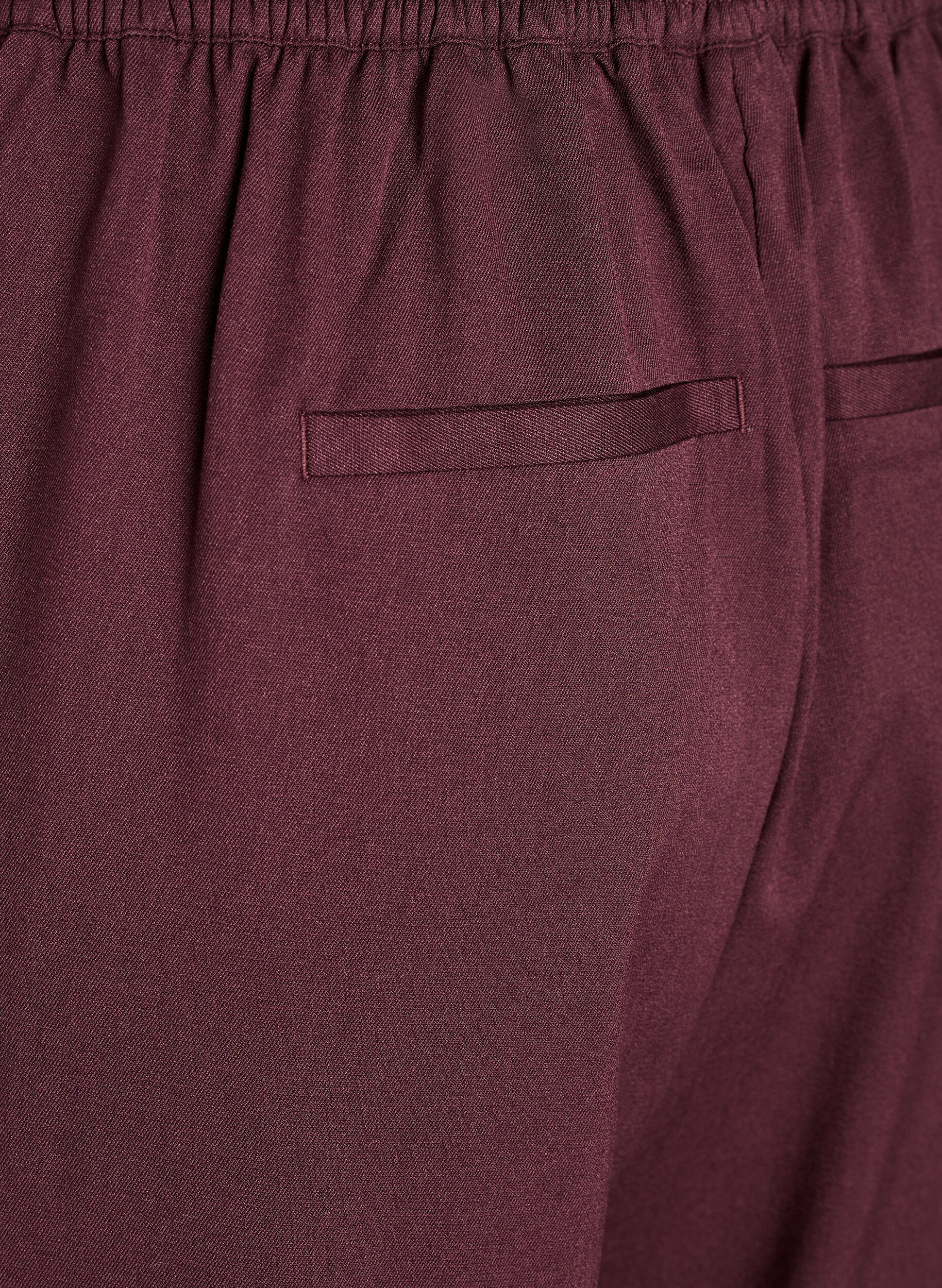 Zizzi Weite Hose mit hoher Taille, Dunkles Bordeaux, Packshot image number 3