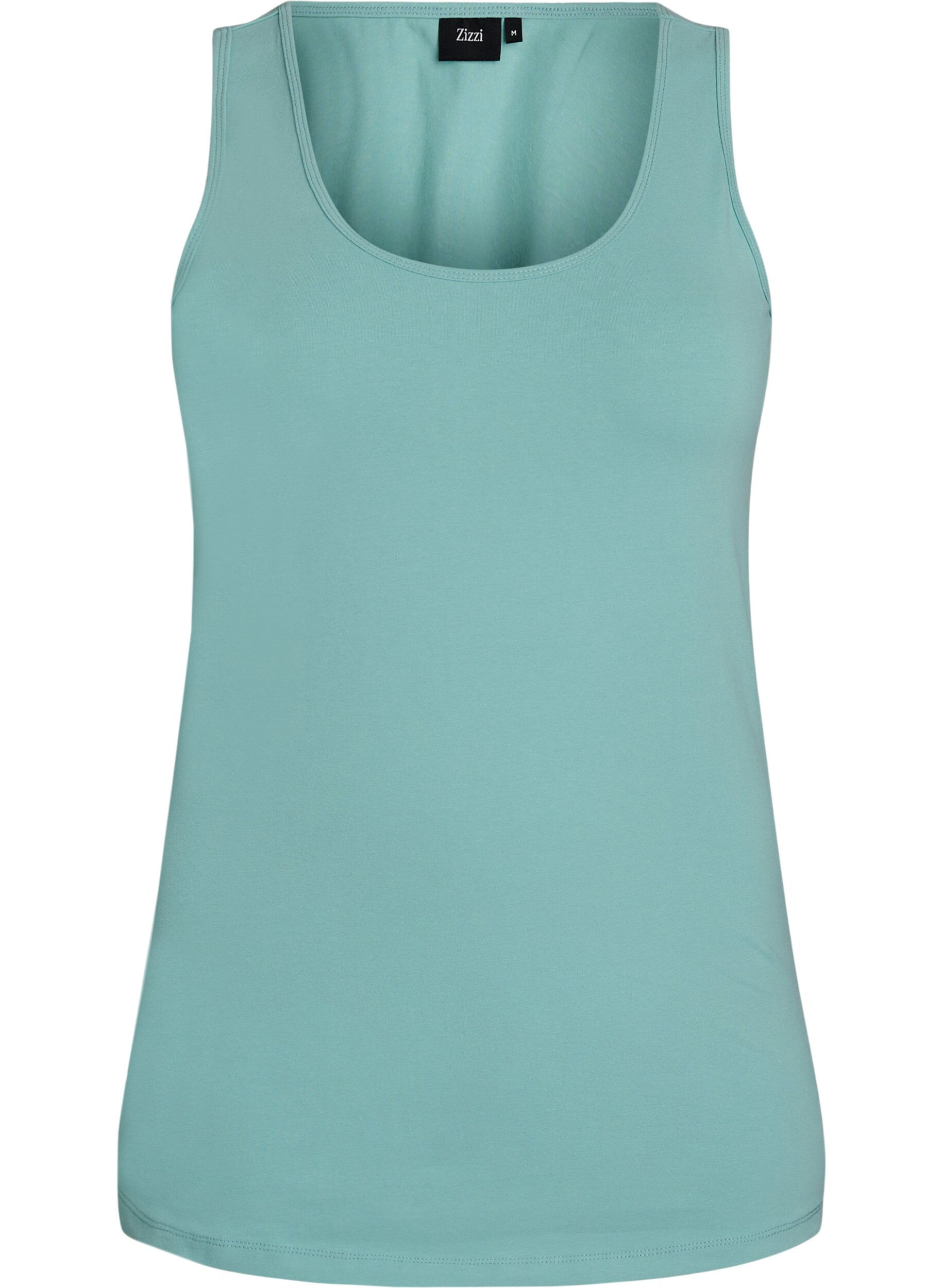 ZizziEinfarbiges Basic Top aus Baumwolle, Gr&uuml;n, Packshot image number 0