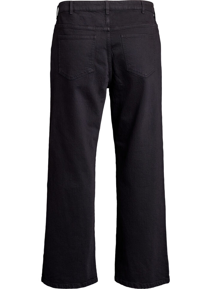 Wide-Leg-Jeans mit hoher Taille, Schwarz, Packshot image number 1