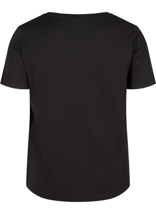 T-Shirt aus Baumwolle mit Spitze, Black, Packshot image number 1
