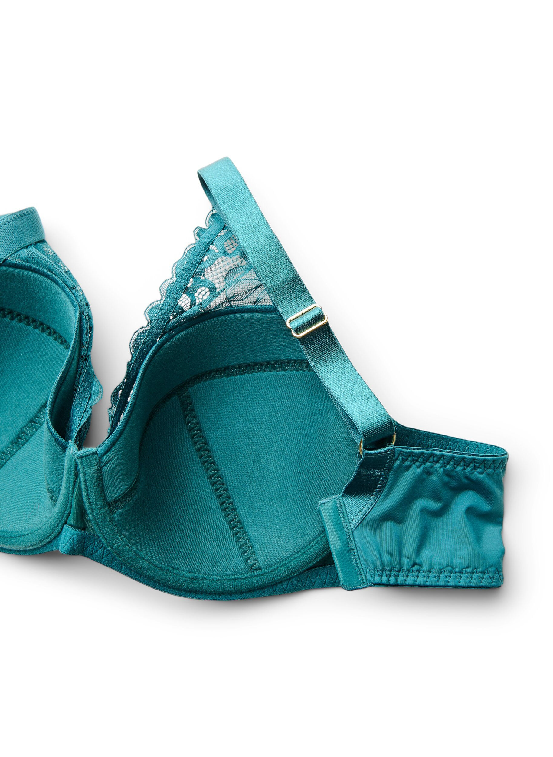 Zizzi Gepolsterter Spitzen-BH mit B&uuml;gel, Gr&uuml;n, Packshot image number 3