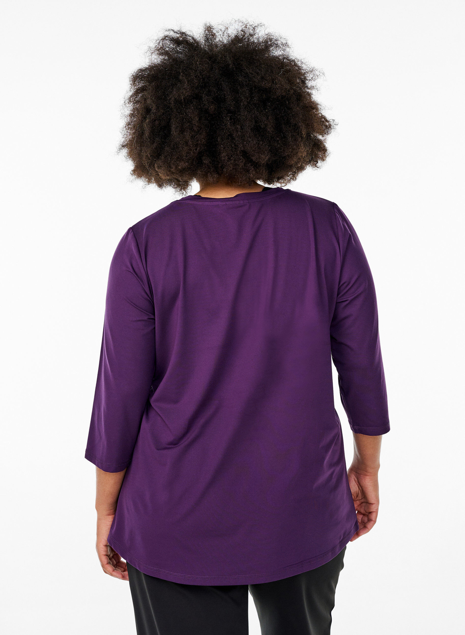 ZizziTrainingsshirt mit 3/4-&Auml;rmeln, Lila, Model image number 2